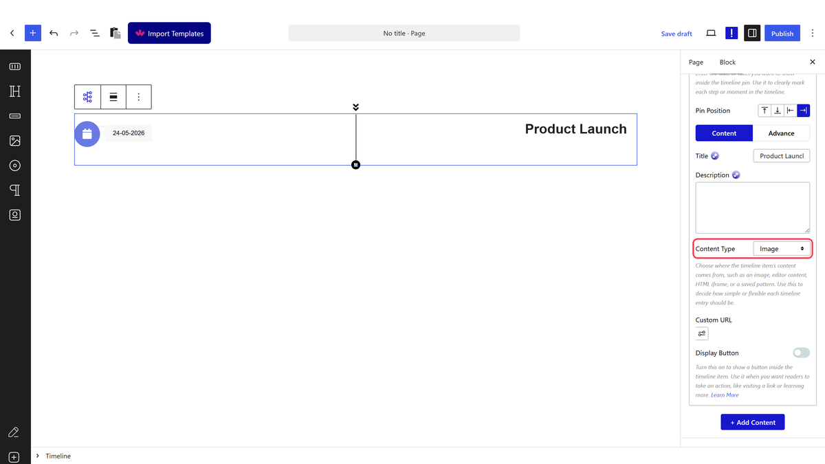 Selecting a pattern as the event content