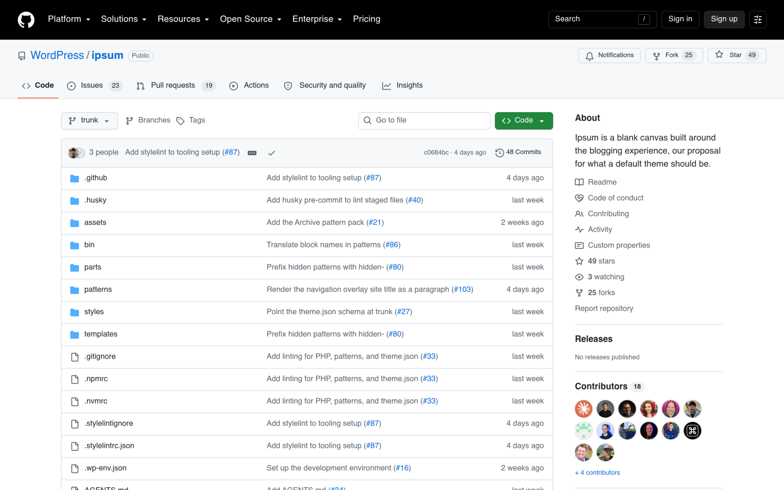 WordPress/ipsum theme repository on GitHub